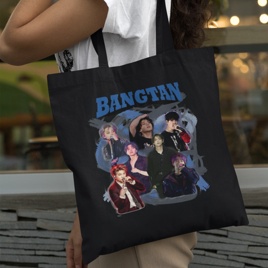 BTS Bangtan Black Zipper Tote bag