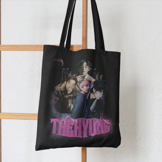 BTS Taehyung Themed Black Zipper Tote bag