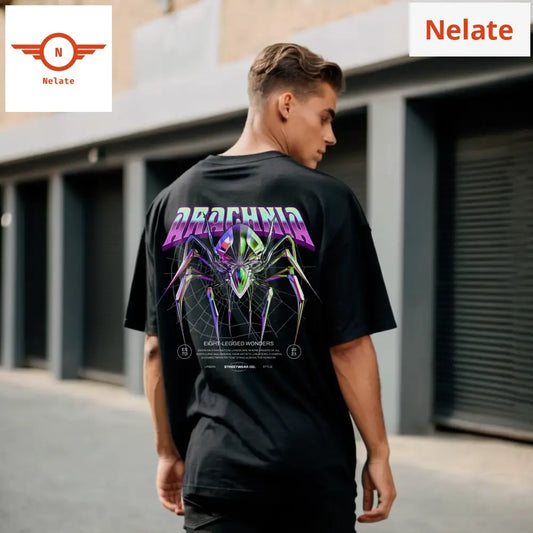 Arachnia Streetwear - Black Oversized T-Shirt