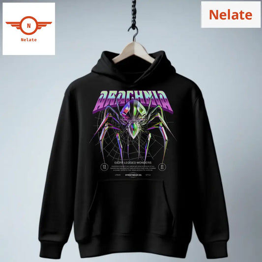 Arachnia Streetwear - Fire Black Hoodie For Men