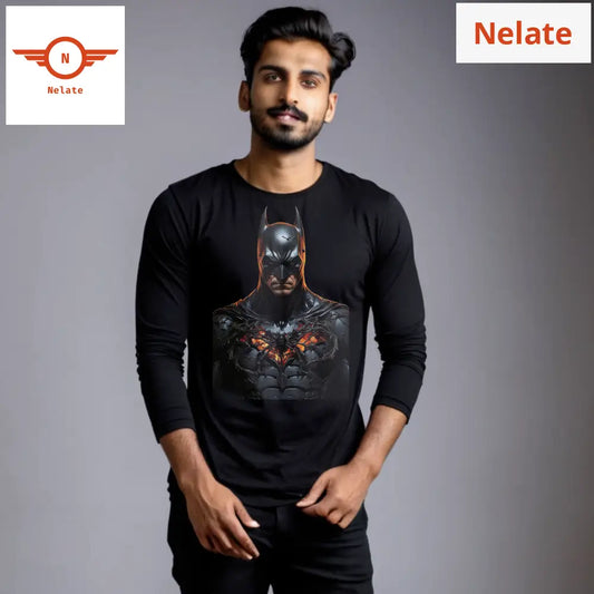 Batman Theme Full Sleeves Black T-Shirt