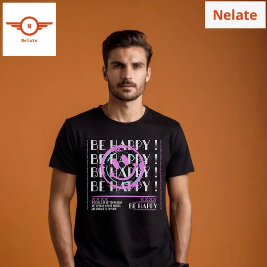 Be Happy - Black T-Shirt