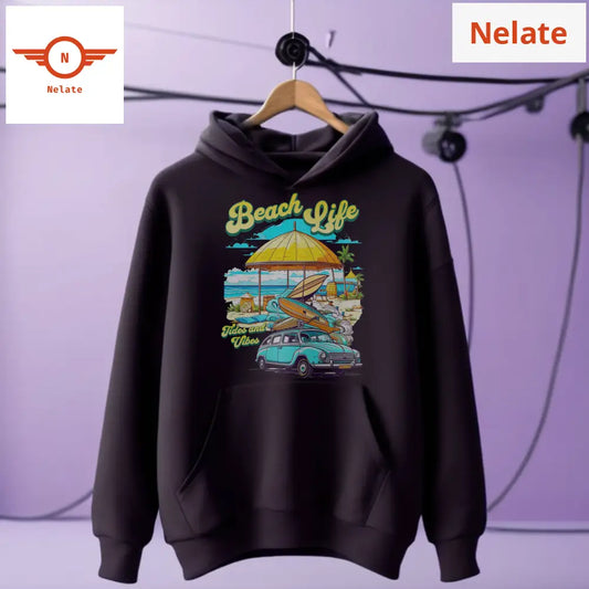 Beach Life- Exclusive Black Hoodie For Men