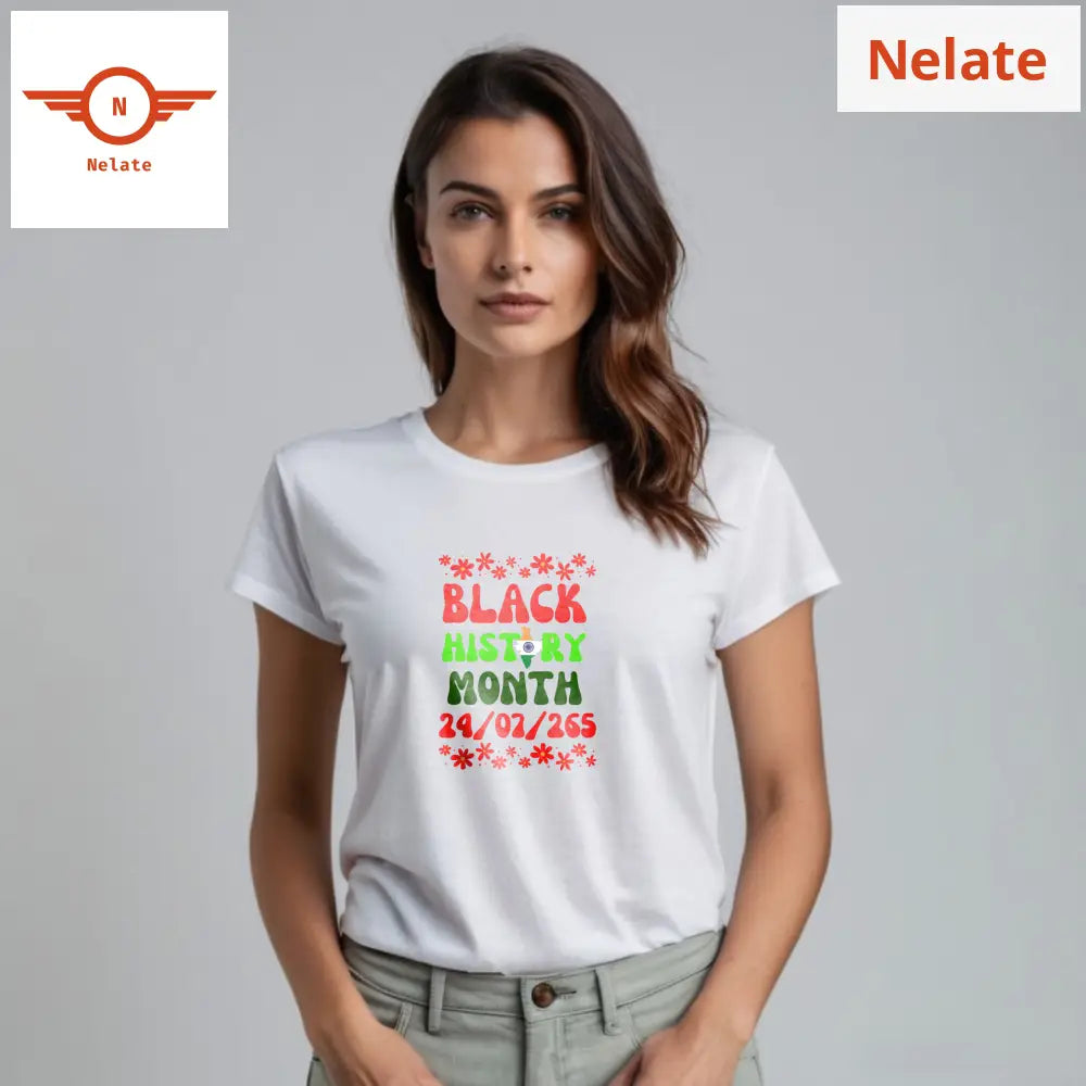 ’Black History Month’ Women’s White T-Shirt