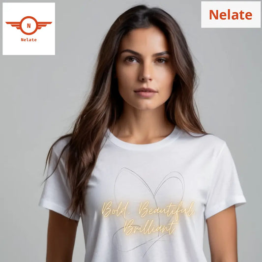 Bold Beautiful Brilliant Womens White T-Shirt
