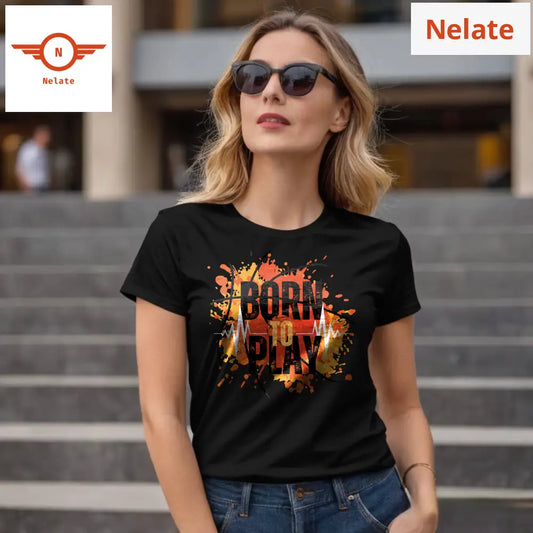 Born To Play Black T-Shirt