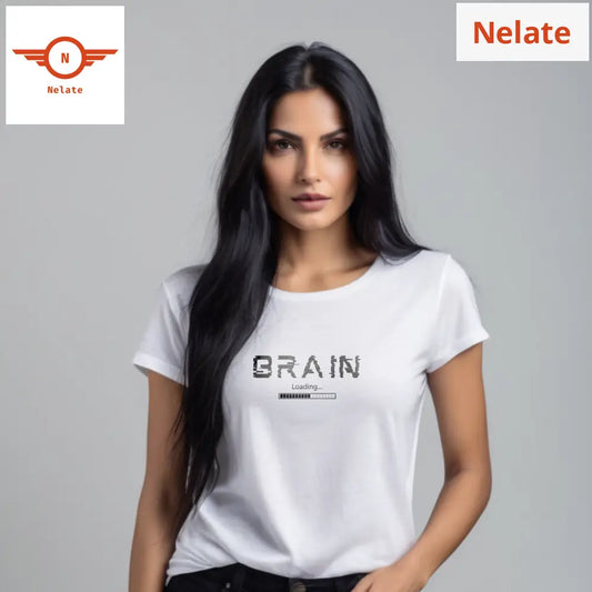 ’Brain Loading’ Women’s White T-Shirt