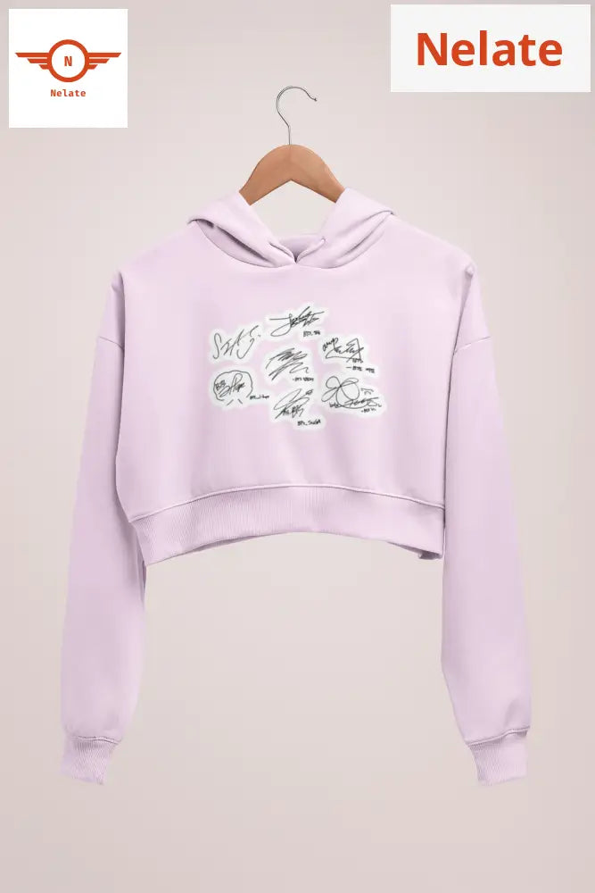 Bts All Members Signature Crop Hoodie