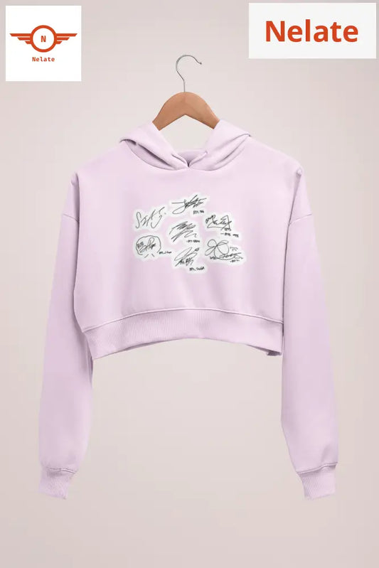 Bts All Members Signature Crop Hoodie