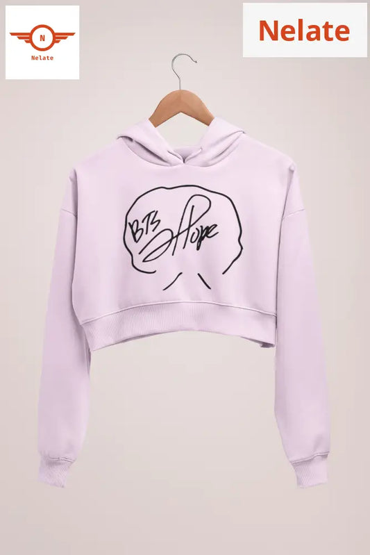 Bts J - Hope Signature Printed Crop Hoodie