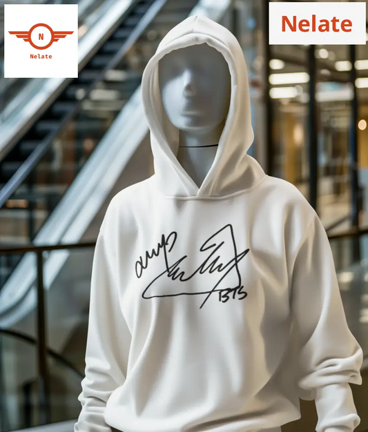 Bts Jimin Signature Printed White Hoodie