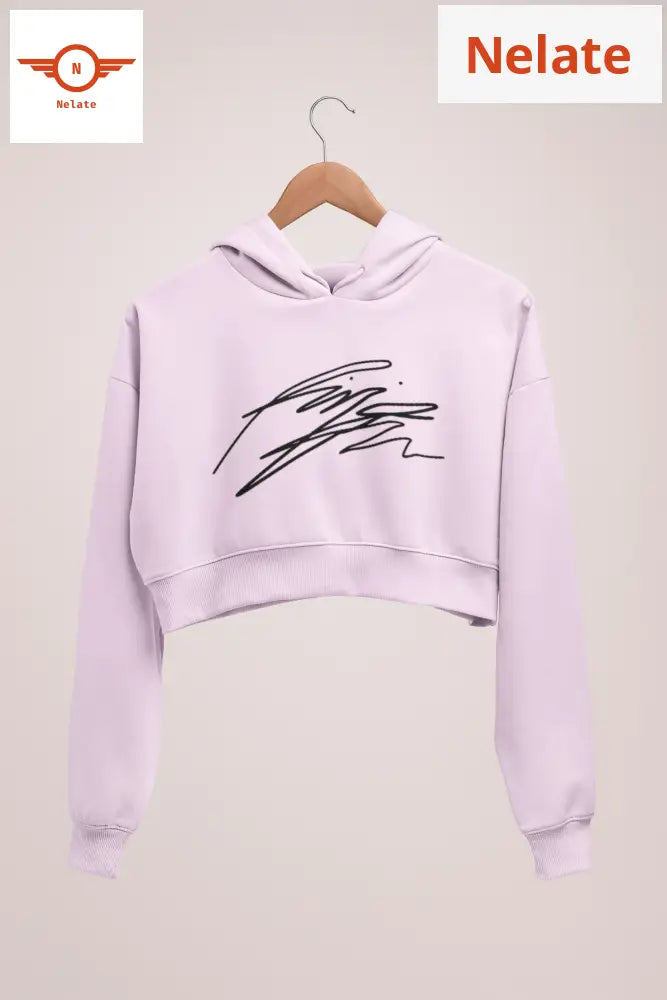 Bts Namjoon Signature Printed Crop Hoodie