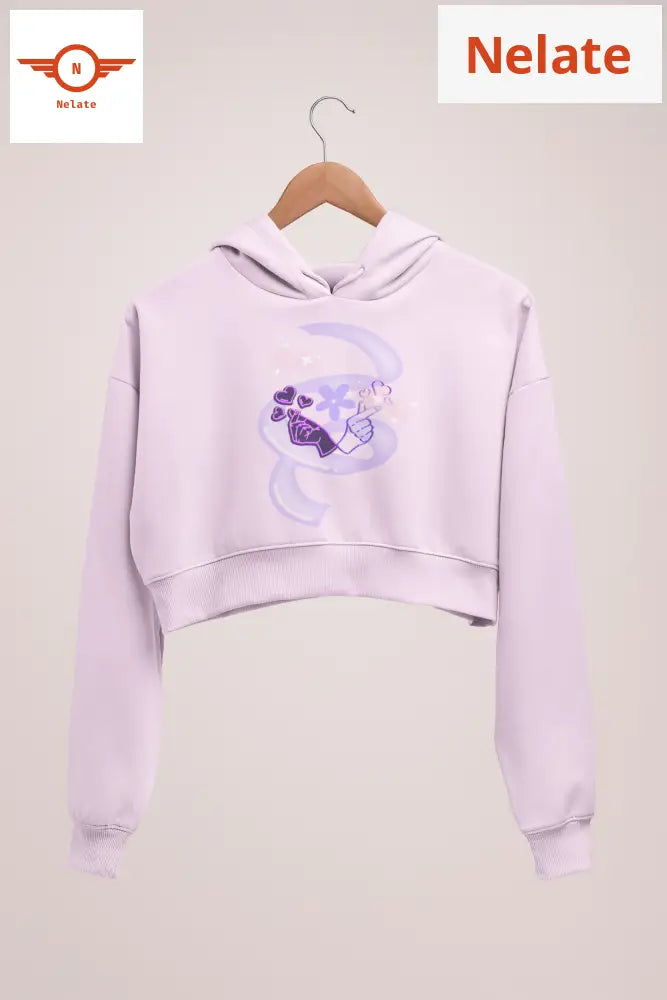 Bts Purple Theme Crop Hoodie