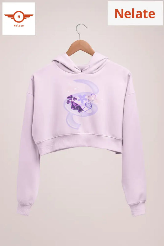 Bts Purple Theme Crop Hoodie