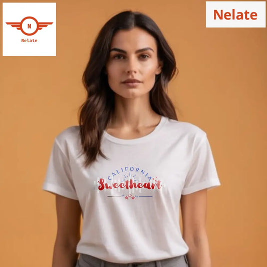 ’California Sweetheart’ Women’s White T-Shirt