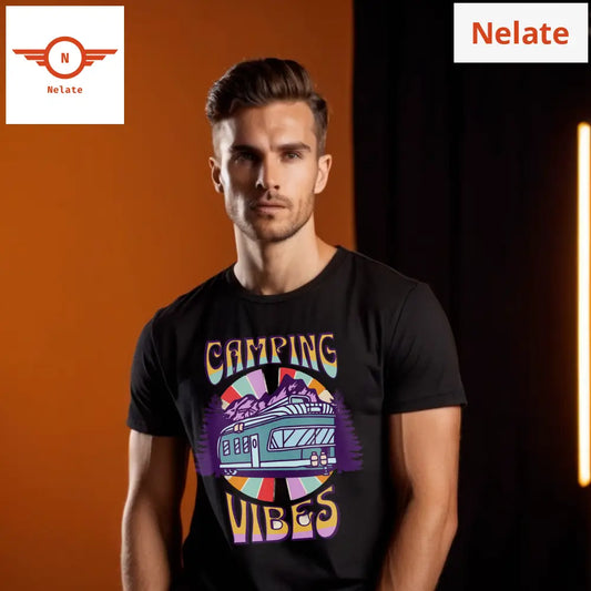 Camping Vibes-Black T-Shirt