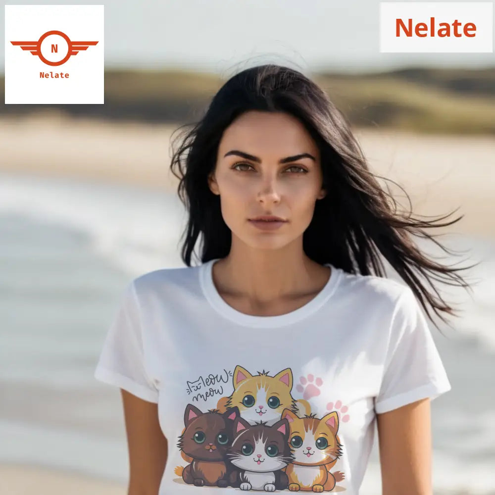 Cat Lovers Womens White T-Shirt
