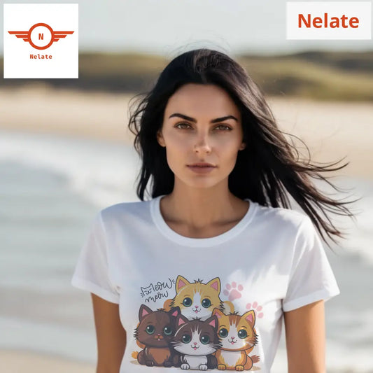 Cat Lovers Womens White T-Shirt