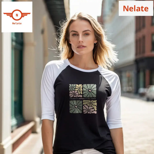 ’Celebrate Minds Of All Kinds’ Women’s Raglan T-Shirt