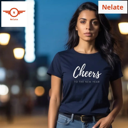 Cheers To The New Year Navy Blue T-Shirt