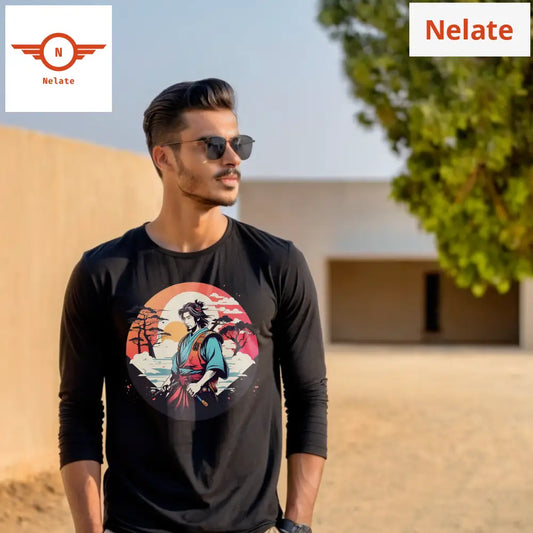 Classic Ancient Theme Men Full Sleeves Black T-Shirt