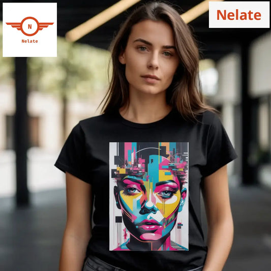 Color Block Women Black T-Shirt