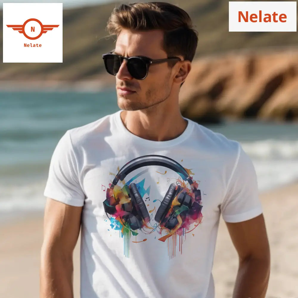 Color Splash Headset White T-Shirt