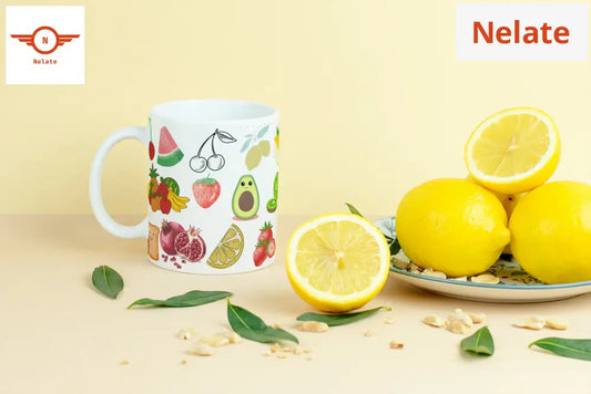 ’Colorful Fruits Theme’ White Coffee Mug