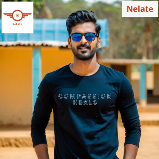 Compassion Heals Black Full Sleeves