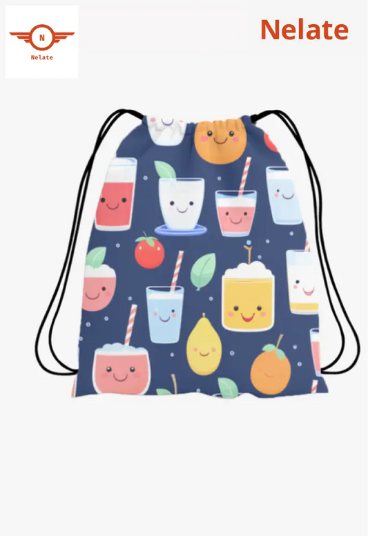Cool Drinks Pattern Exclusive Drawstring Bag