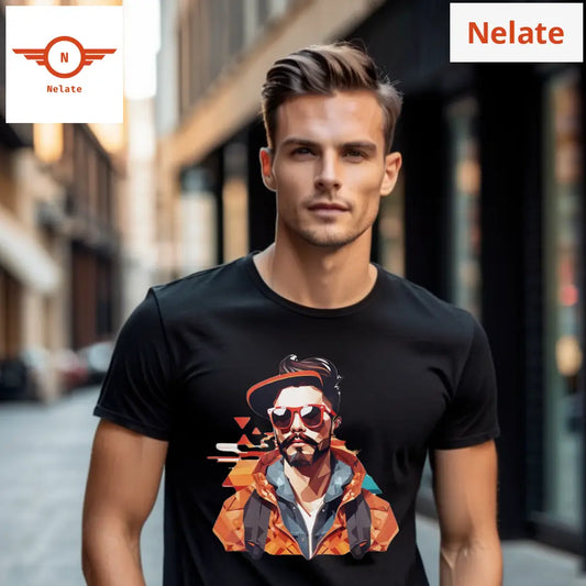 Cool Man Theme Black T-Shirt