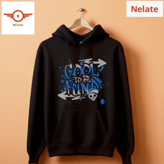 ’Cool To Be Kind’ Black Hoodie For Men