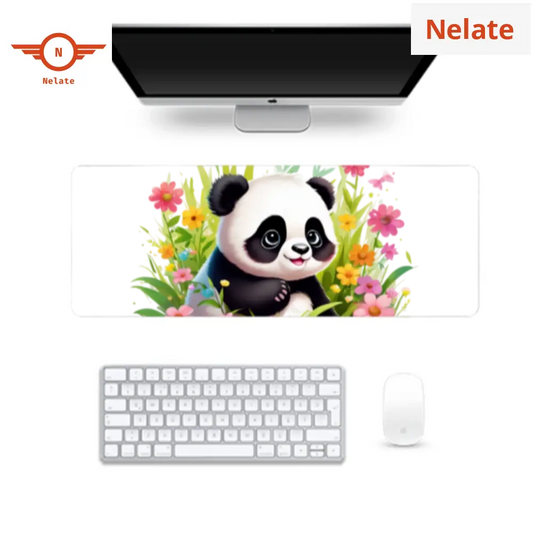 Cute Panda In A Garden Gaming Pad