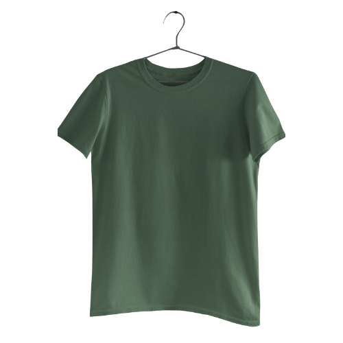Nelate Plain Olive Green T-Shirt For Men