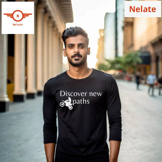 Discover New Paths Black Full Sleeves