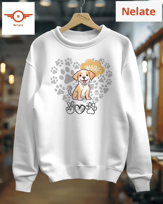 Dog Lovers Theme Womens White Sweatshirt