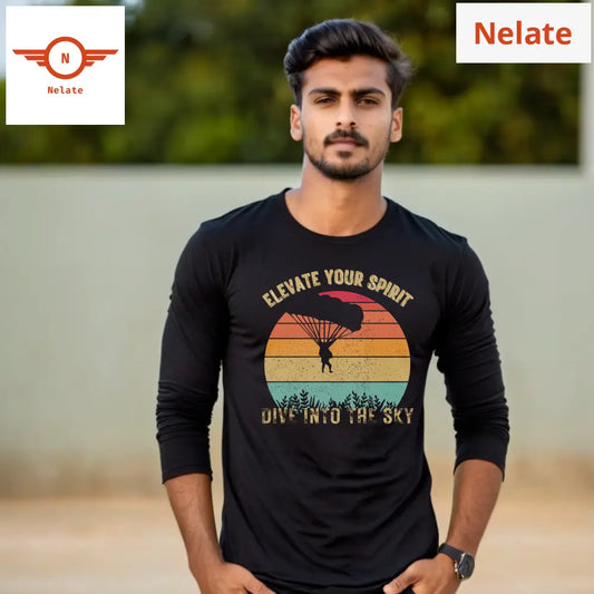 Elevate Your Spirit Black Full Sleeves