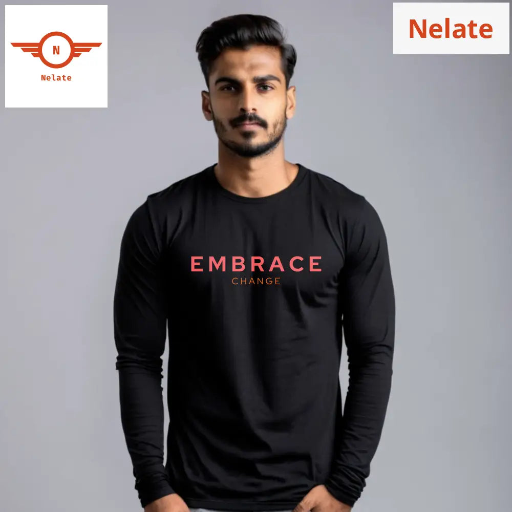 Embrace Change Black Full Sleeves