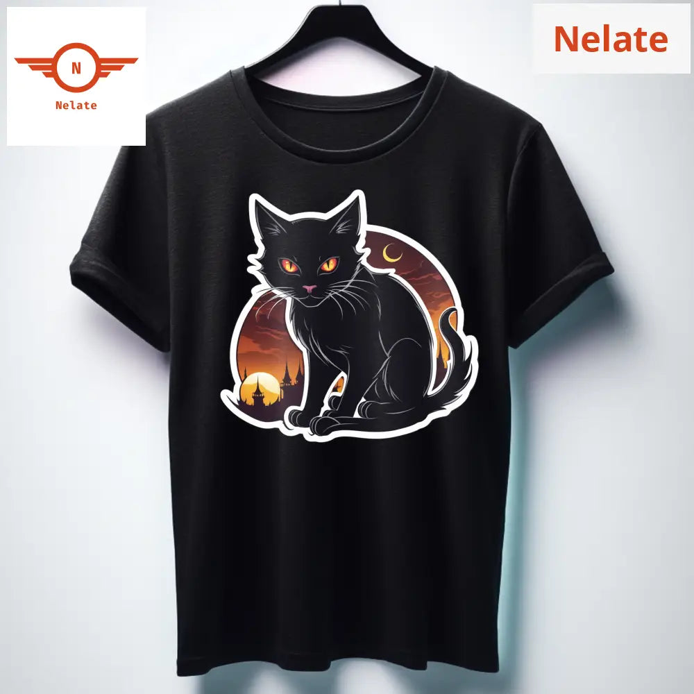 Evil Cat Theme Black T-Shirt