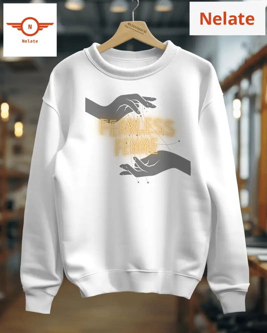 Fearless Femme Womens White Sweatshirt