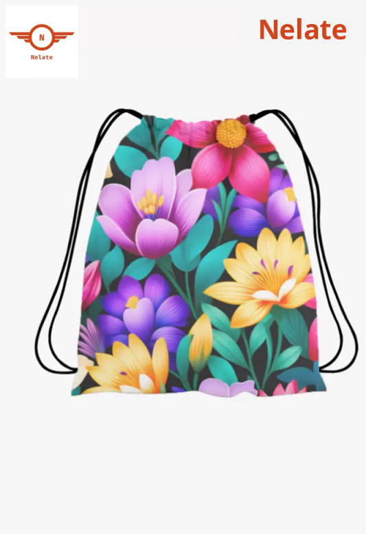 Floral Pattern Exclusive Drawstring Bag