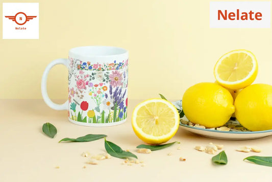 ’Floral Theme’ White Coffee Mug