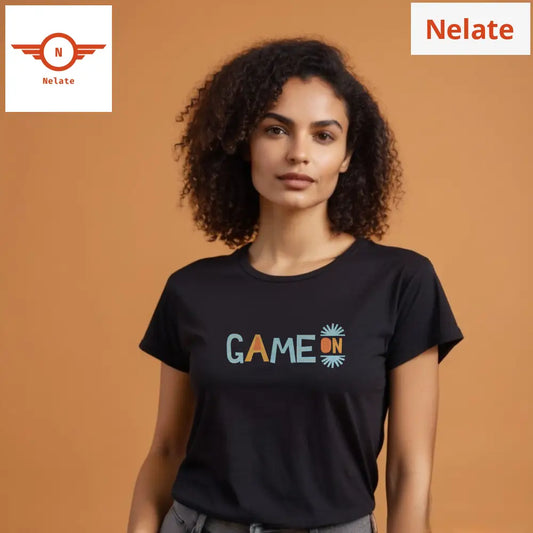 ’Game On’ Women’s Black T-Shirt