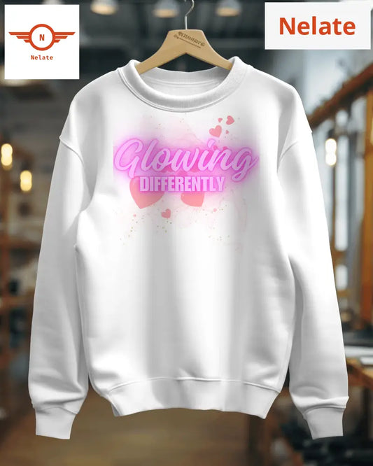 Glowing Differently Womens White Sweatshirt