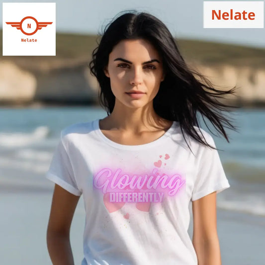 Glowing Differently Womens White T-Shirt