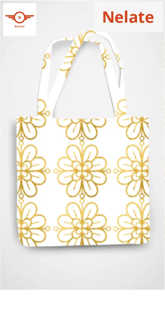 Golden Floral Pattern Exclusive Tote Bag