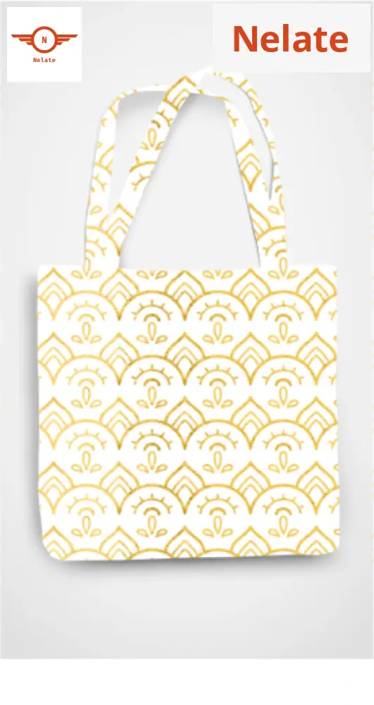 Golden Floral Pattern Exclusive Tote Bag