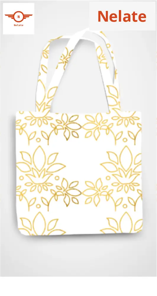 Golden Floral Pattern Exclusive Tote Bag