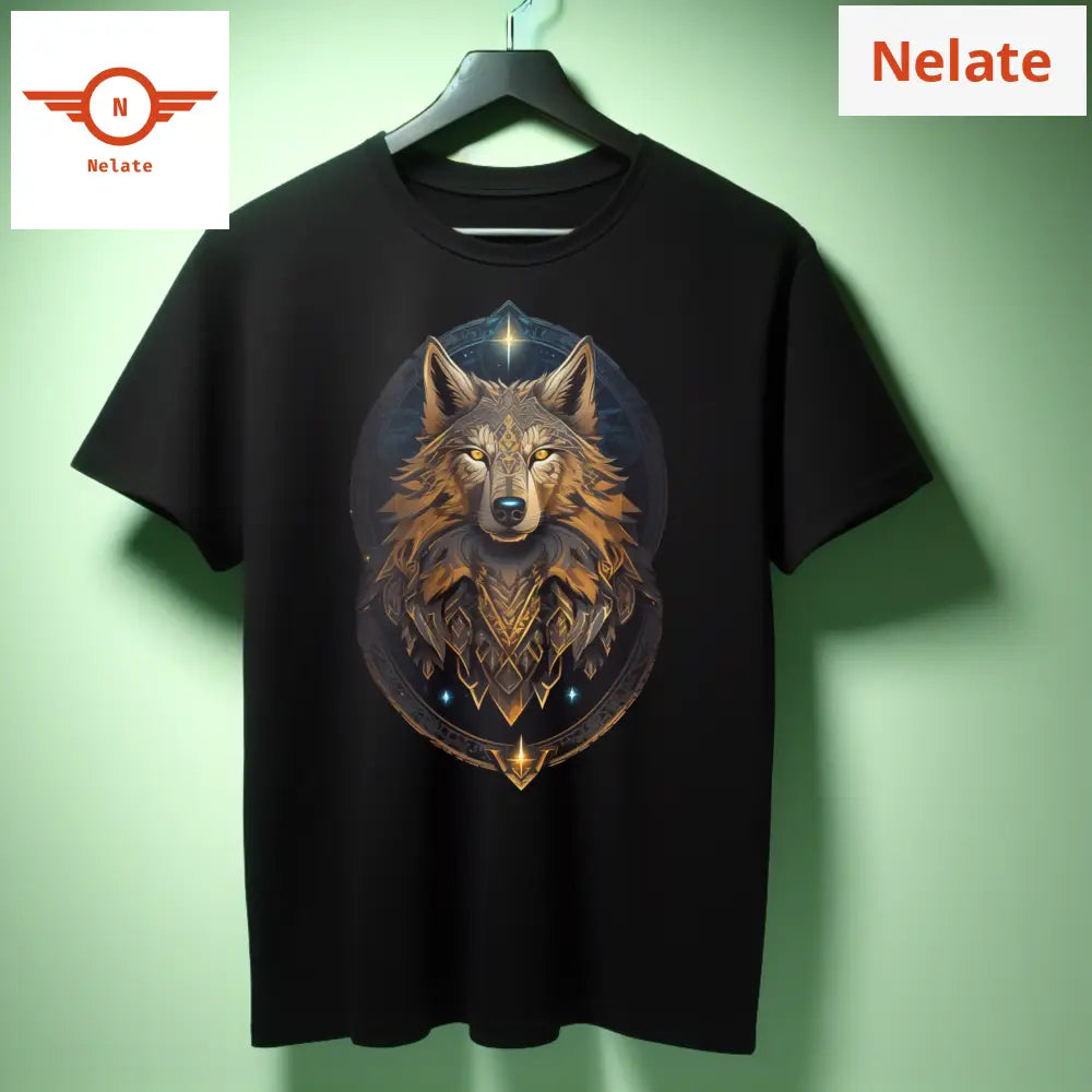 Golden Wolf Face Closeup T-Shirt