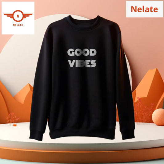 Good Vibes Black Sweatshirt For Men